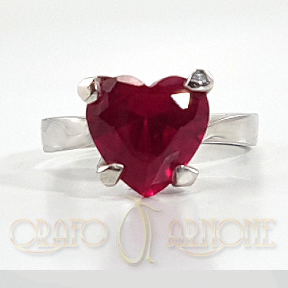 Solitario Cuore rosso Valentino 10 mm